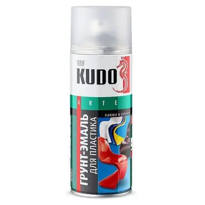 Грунт-эмаль KUDO аэрозоль для пластика белый 520мл