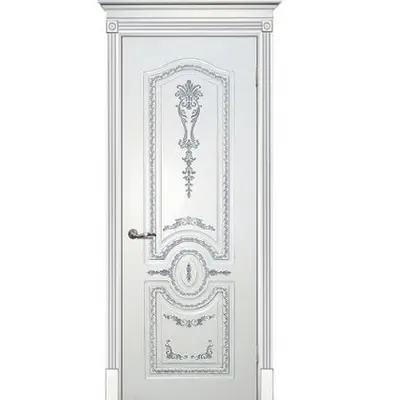 Дверь КФД Калисто 800 * 2000мм Эмаль белая + серебро ПГ