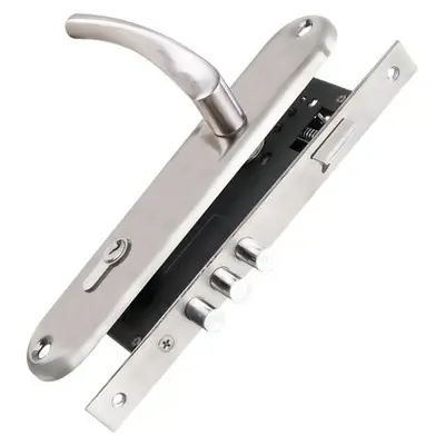 Замок PUNTO врезной с ручкой KIT P90 4585/3 Crona SN мат.никель