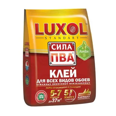 Клей обойный Luxol сила ПВА для всех видов обоев 200г