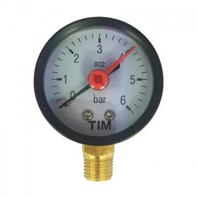 Манометр  6 атм нижнее подключение TIM