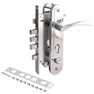 Замок АПЕКС врезной с ручкой T-0523-C-CR-R