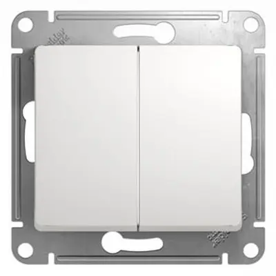 Механизм переключателя 2-кл. Glossa белый GSL000165