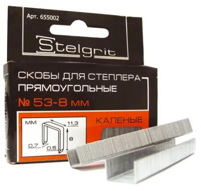 Скобы Stelgrit каленые 10х1,2мм 1000шт/уп