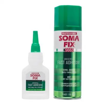 Клей Soma Fix активатор 400мл + клей для МДФ профилей 100г