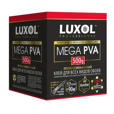 Клей обойный Luxol Mega PVA для всех видов обоев 300г