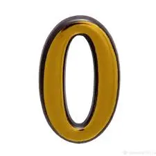 Цифра "0" пластик золото