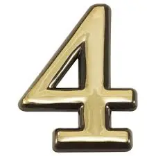 Цифра "4" пластик золото