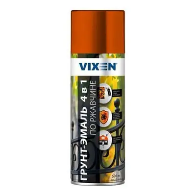 Аэрозоль Грунт-эмаль по ржав. 4в1 шокол-корич 8017 520мл Vixen