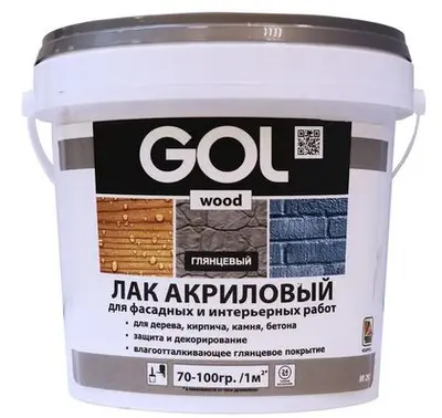 Лак GOLwood акрил. глянц. морозостойкий 0,9кг