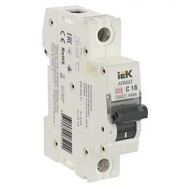 Выключатель автоматический 1-пол. 16А  M06N ARMAT IEK AR-M06N-1-C016