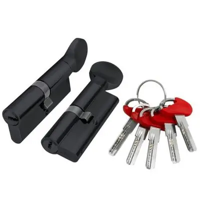 Цилиндр FUARO D-PRO502/70мм (30+10+30) BL черный 5 кл.