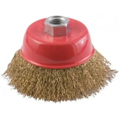 Корщетка М14 "Чашка"  65мм КУРС, латунированная волнистая