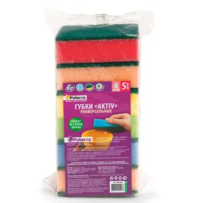 Губка кухонная Патера Актив 5шт универсальная