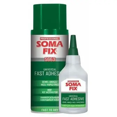 Клей Soma Fix активатор 500мл + клей для МДФ профилей 125г