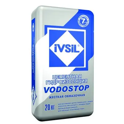 Смесь IVSIL VODOSTOP Гидроизоляция цементная, 20кг