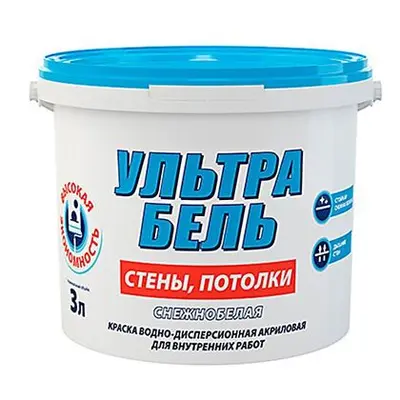Краска Ultra Biel для стен и потолков белая 12,6кг