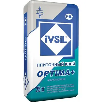 Клей IVSIL OPTIMA+ плиточный эконом, 25кг