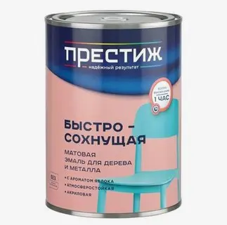 Эмаль ПРЕСТИЖ акриловая белая мат. быстросох. 0,9кг