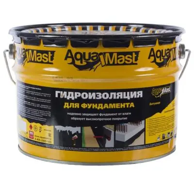 Мастика AquaMast битумная гидроизоляция фундамента  3 кг