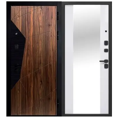 Дверь FERRONI /860/ 9см Геометрия эмалит белый Левая