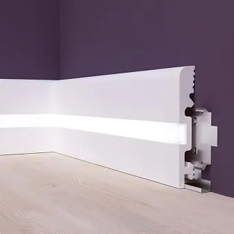 Плинтус SOLID UHD 15/90CL с LED рассеивателем Белый 2м