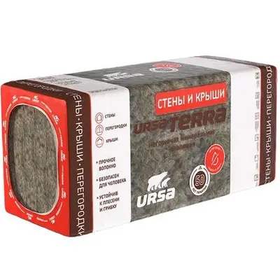 Утеплитель Ursa 36 PN Terra Стены и крыши 1,20х0,61х0,1м /3,66м.кв