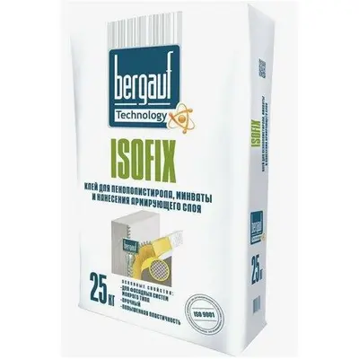Клей BERGAUF Isofix для пенопол.,минваты и нанесения арм.слоя 25кг