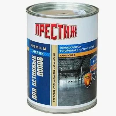 Эмаль ПРЕСТИЖ акриловая для бетонных полов серая 3,5кг