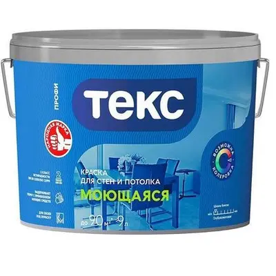 Краска ТЕКС моющаяся Профи прозрачная 14,2 кг (9л)
