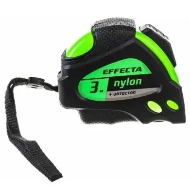 Рулетка 3м х 16мм Effecta Nylon c магнитом, автостоп