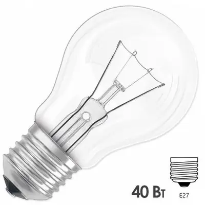 Лампа накала А55 Е27 40W стандарт