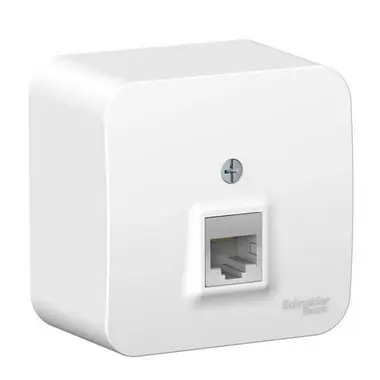 Розетка компьютерная 1-м ОП Blanca RJ45 кат.5E с изолир. пластиной бел. SE BLNIA045001