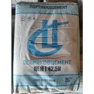 Цемент Портланд ЦЕМ I 42.5Н Серебряковцемент 25кг