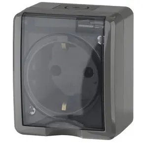 Розетка 2P+E IP54 Эра Эксперт 16АХ-250В ОУ серый