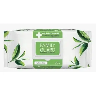 Салфетки влажные Family Guard 72шт с клапаном зеро (ЧЗ)