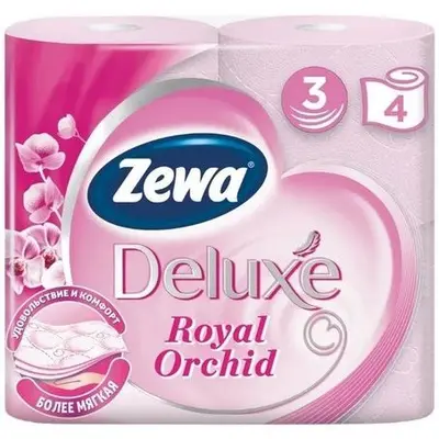 Бумага туалетная ZEMMA Deluxe 3-сл. 4 шт Роскошная орхидея