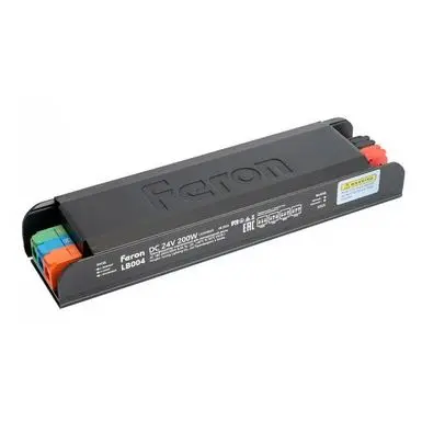 Трансформатор для светод. ленты с плавным пуском и диммир. 200W 24V IP20  клипсы LB004