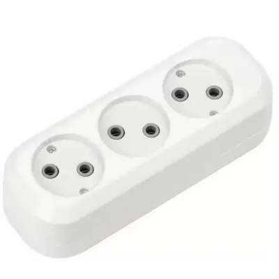 Колодка 3 гнезда 10А/2,2Квт б/з Smartbuy
