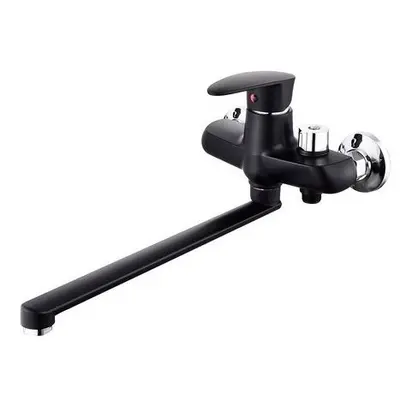 Смеситель Stemix PL703-006E-1 для ванны с длинным изливом черный