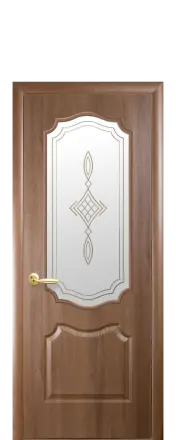 Дверь Фортис вензель 800х2000мм Золотая Ольха полуостекл. + Рис1