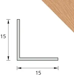 Угол пластиковый ИДЕАЛ 15х15х2750м дуб