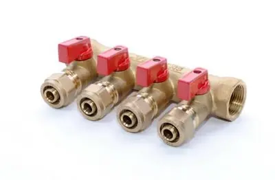 Коллектор с перекр. 3/4 х 4 выхода вентиль