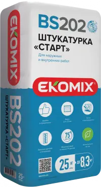 Штукатурка цементная EKOMIX BS-202  Старт  25кг