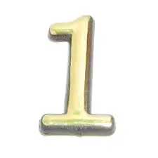 Цифра "1"  пластик золото большая