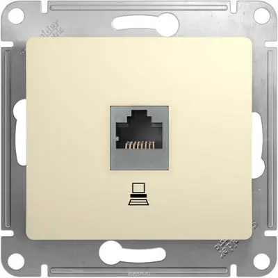Механизм розетки комп 1-м. RJ45 Glossa беж. GLS000281K