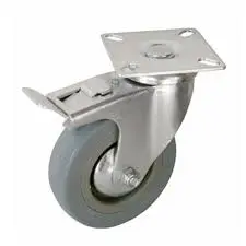 Опора колесная  75 SCgb поворотная серая + тормоз 70кг