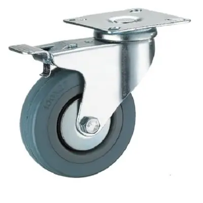 Опора колесная  50 SCg поворотная + тормоз 50кг серая