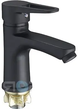 Смеситель ZEGOR PUD1-A045 YB умывальник литой ЧЕРНЫЙ