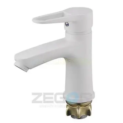 Смеситель ZEGOR PUD1-A045 YW умывальник литой БЕЛЫЙ